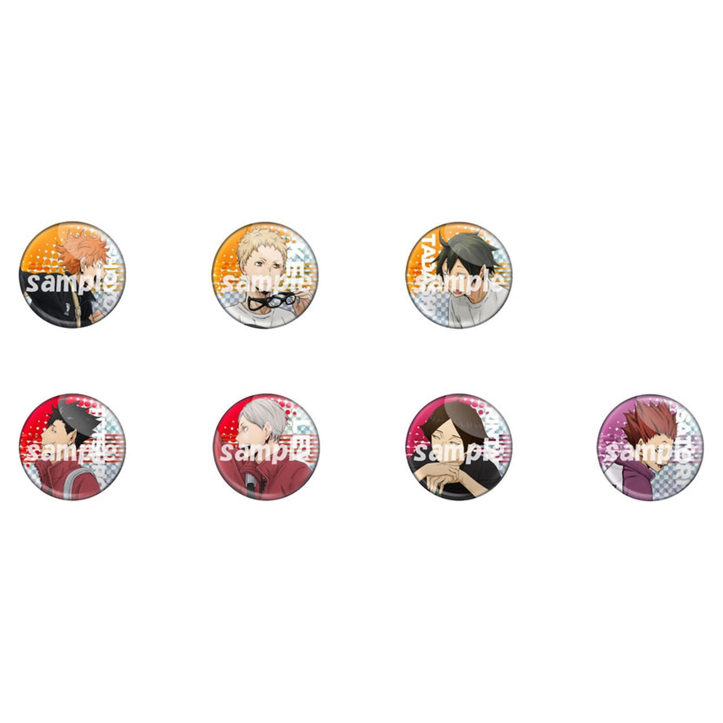 Haikyuu!! Middle Blocker Glitter Tin Badge 7Pack BOX - Image 1