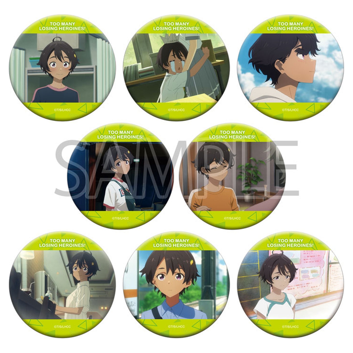 Makeine: Too Many Losing Heroines! Oshi Chara Badge Collection Lemon Yakishio 8Pack BOX - Image 1