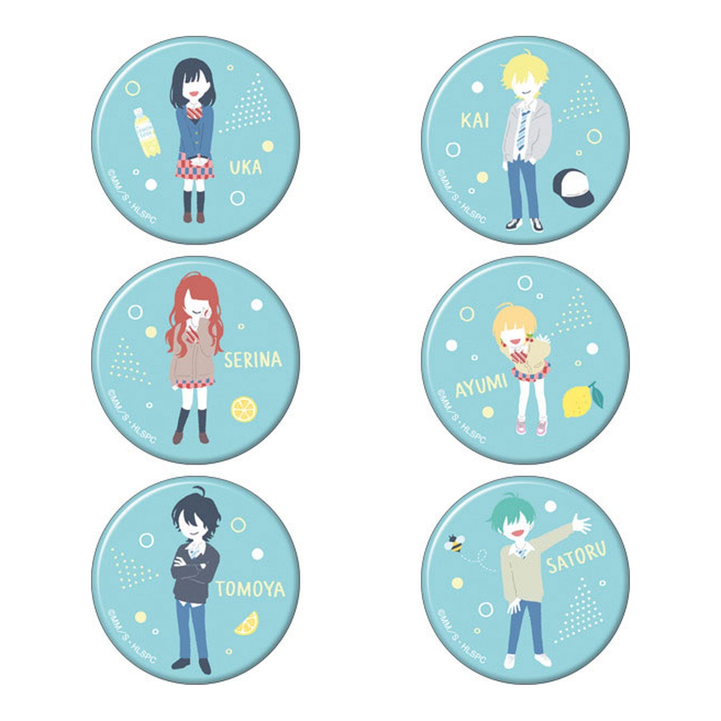 Honey Lemon Soda Chara Badge Collection Yuru Palette 6Pack BOX - Image 1