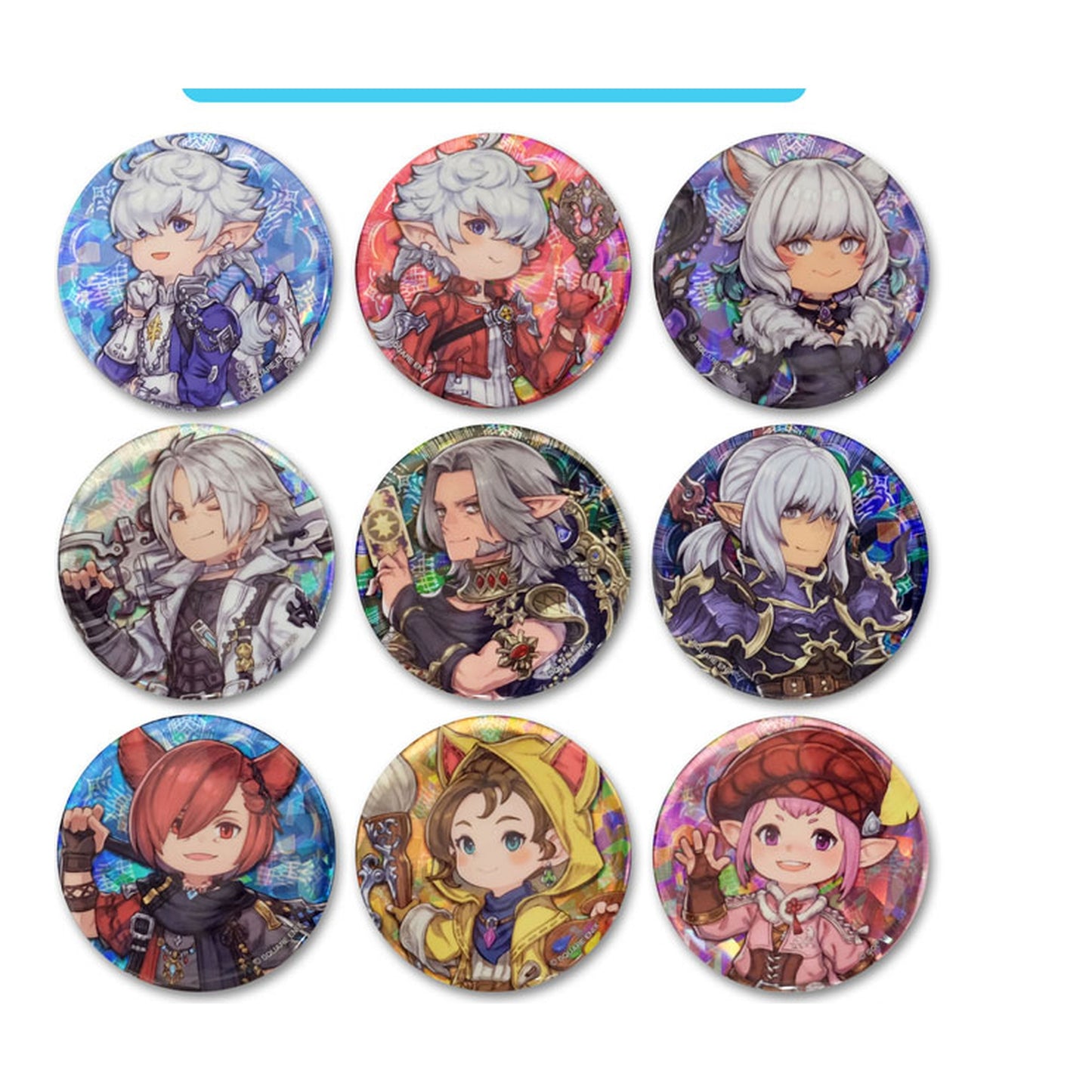 Final Fantasy XIV Character Tin Badge 9Pack BOX - Image 1