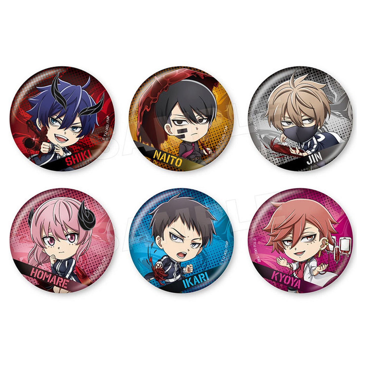 Tougen Anki Chara Badge Collection (Fight!) 6 Pack Box - Image 1