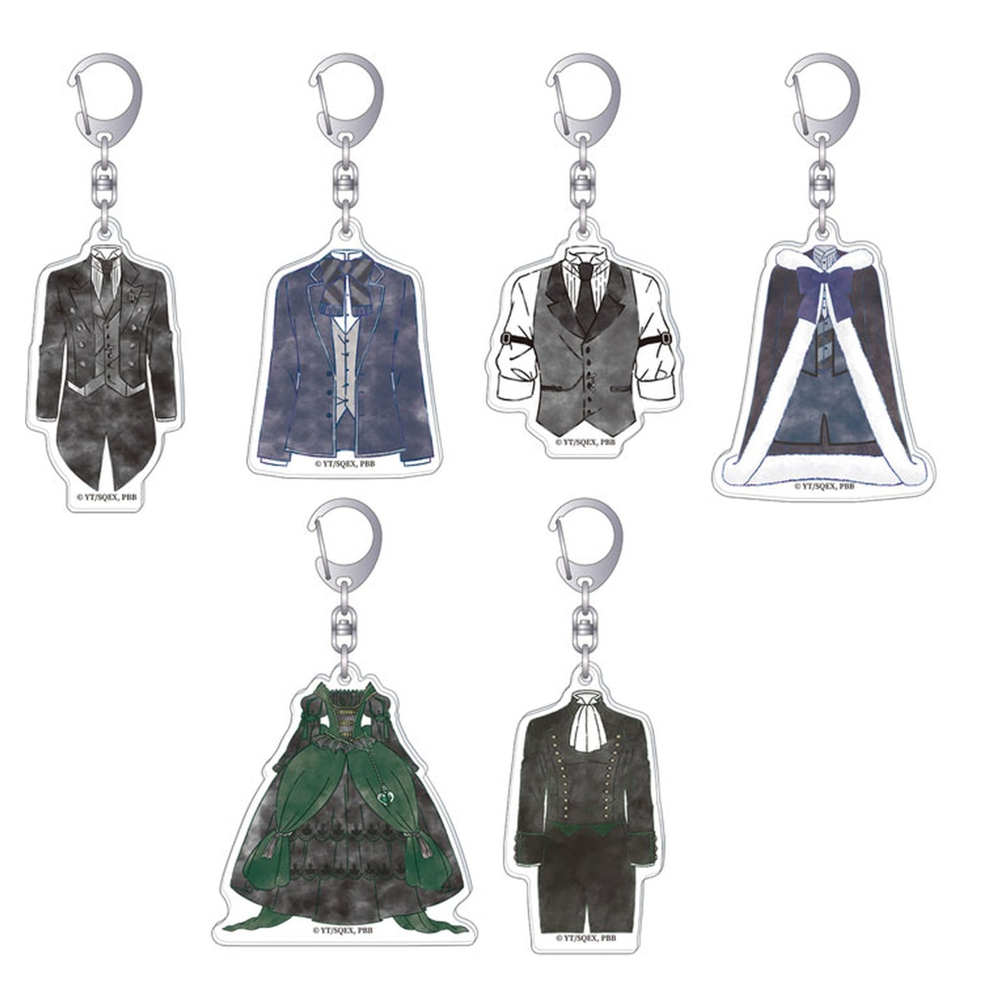 Black Butler -Emerald Witch Arc- Outfit Keychain Collection 6Pack BOX - Image 1