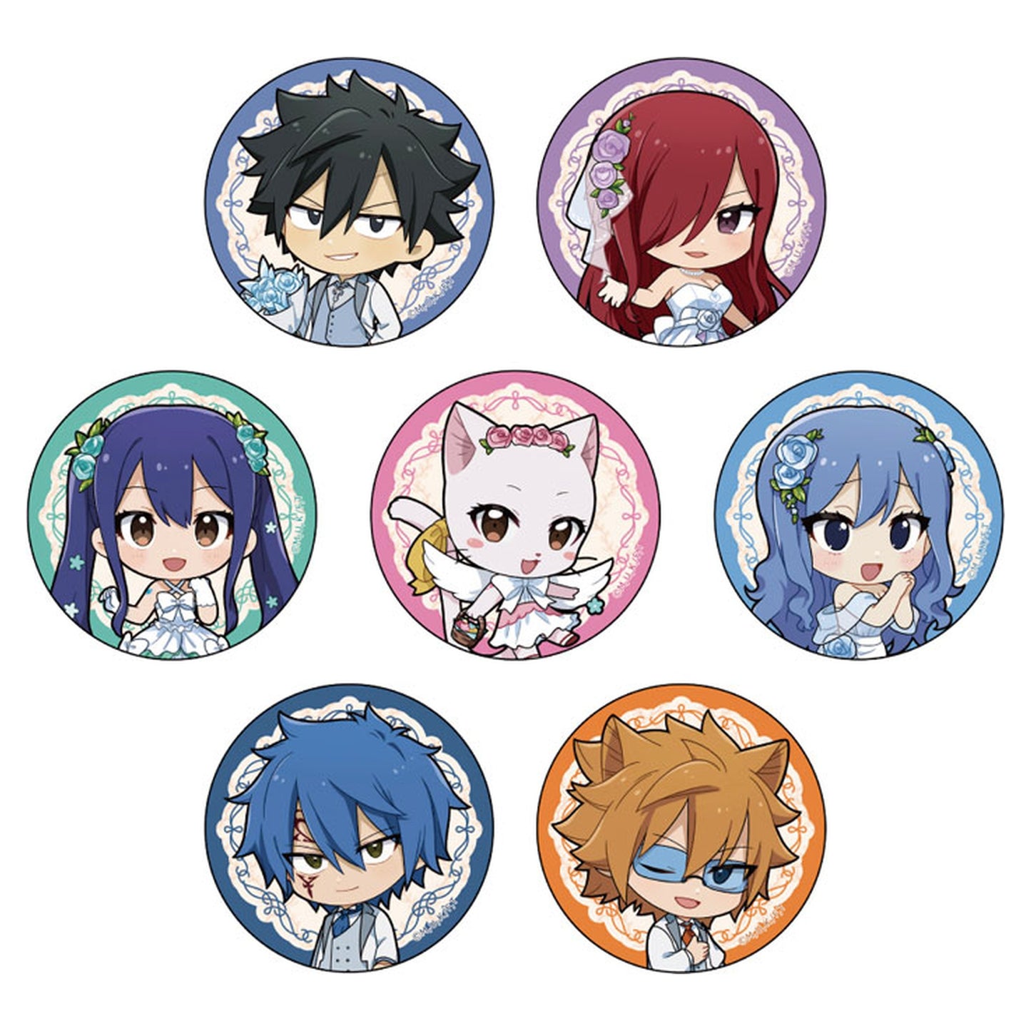 FAIRY TAIL 100 Years Quest Trading Tin Badge (Dress-up / ver.B) 7Pack BOX - Image 1
