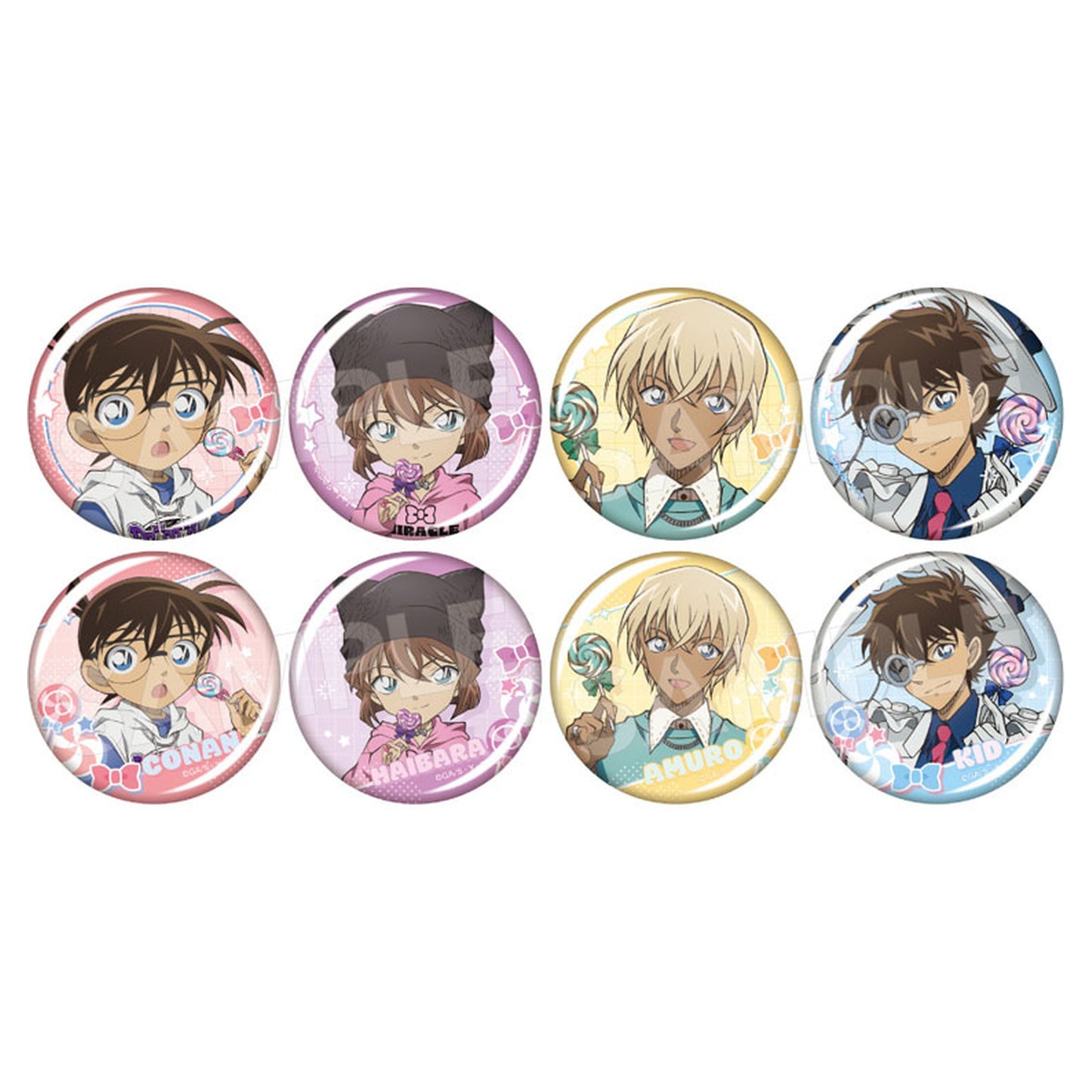 Detective Conan Chara Badge Collection (Lollipop) 8 Pack BOX - Image 1
