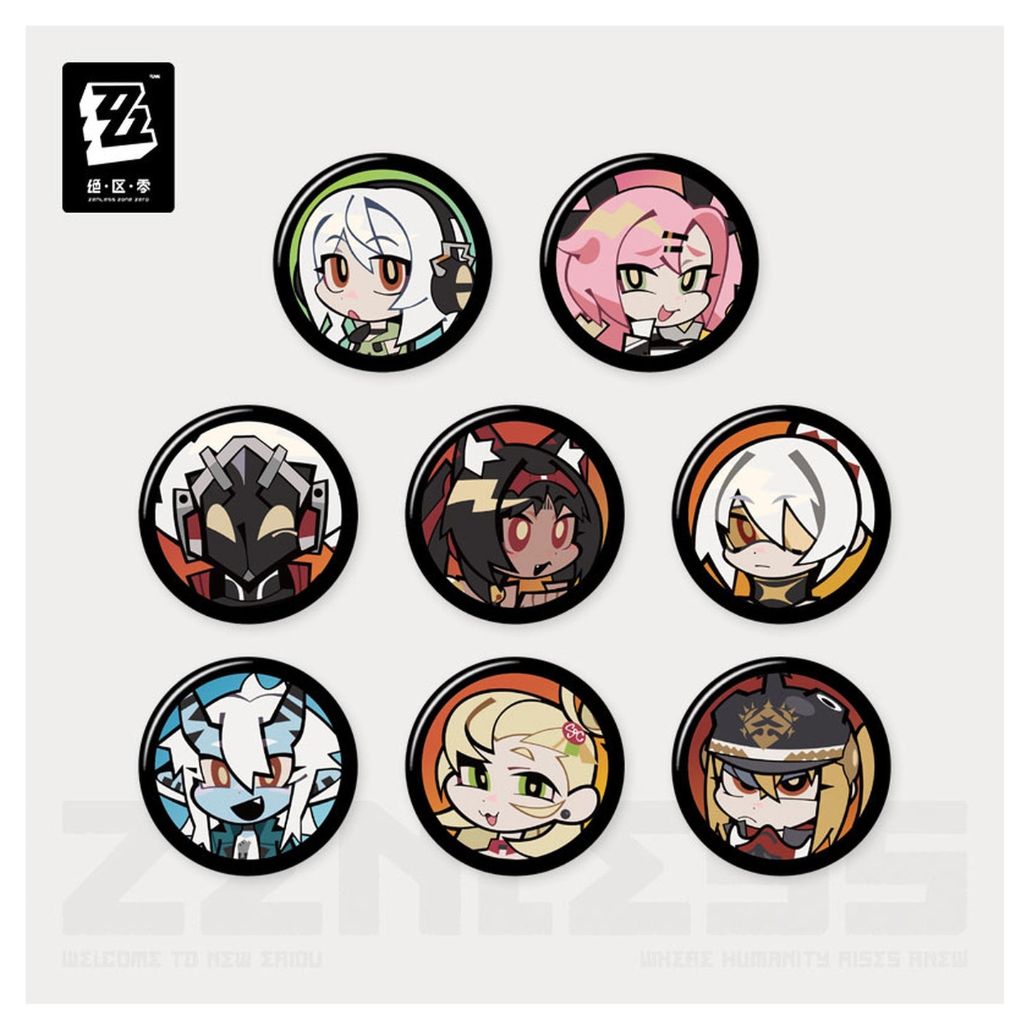 Zenless Zone Zero Profile Icon Mini Tin Badge Vol.1 8Pack BOX - Image 1