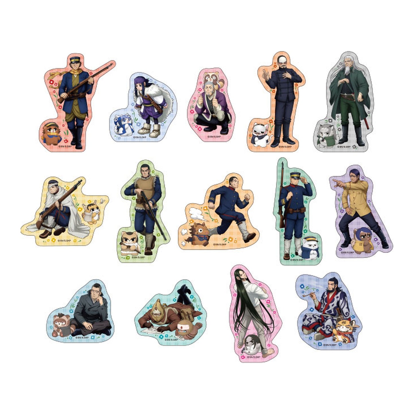 Golden Kamuy x Doubutsu Phose Diecut Sticker Collection 14Pack BOX - Image 1