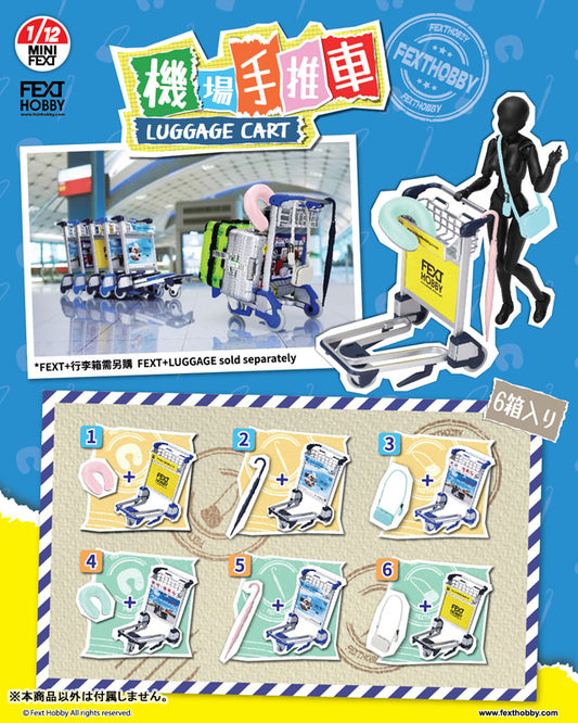 MINI FEXT Luggage Cart Series 1/12 Scale Trading Miniature 6Pack BOX - Image 2