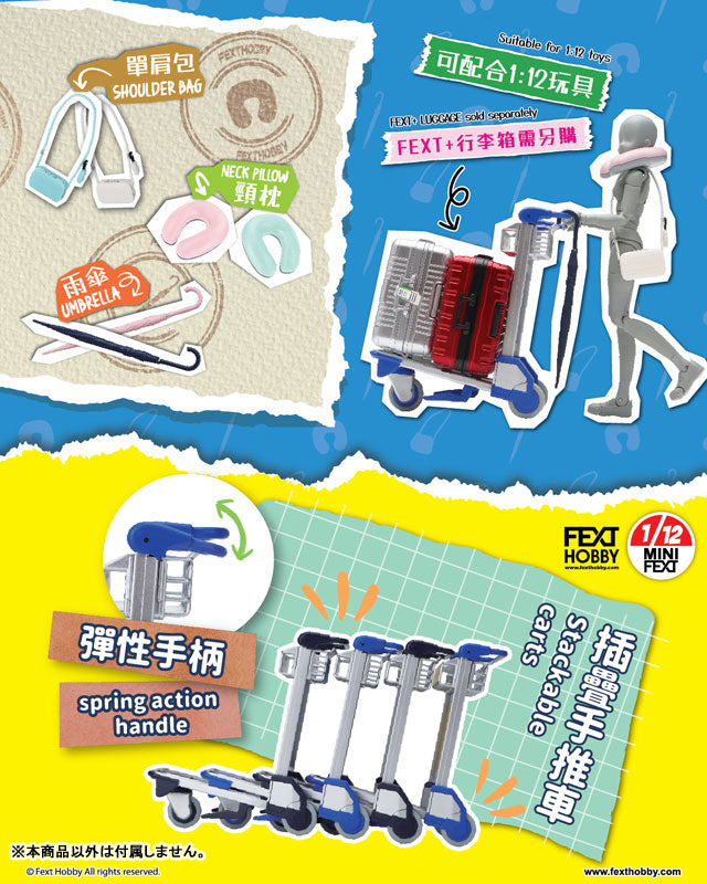 MINI FEXT Luggage Cart Series 1/12 Scale Trading Miniature 6Pack BOX - Image 9