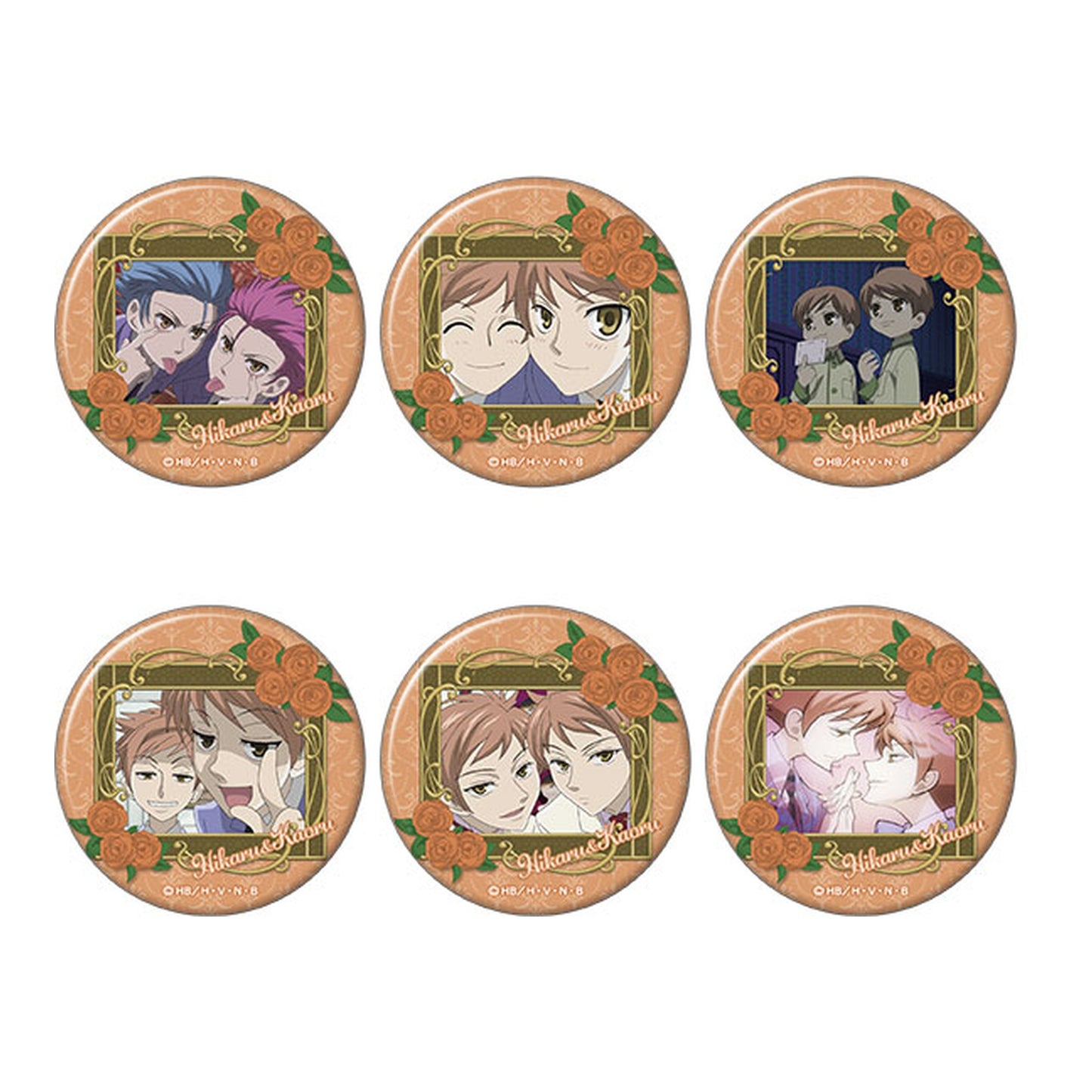 Ouran High School Host Club Oshi Chara Badge Collection Hikaru Hitachiin, Kaoru 6Pack BOX - Image 1
