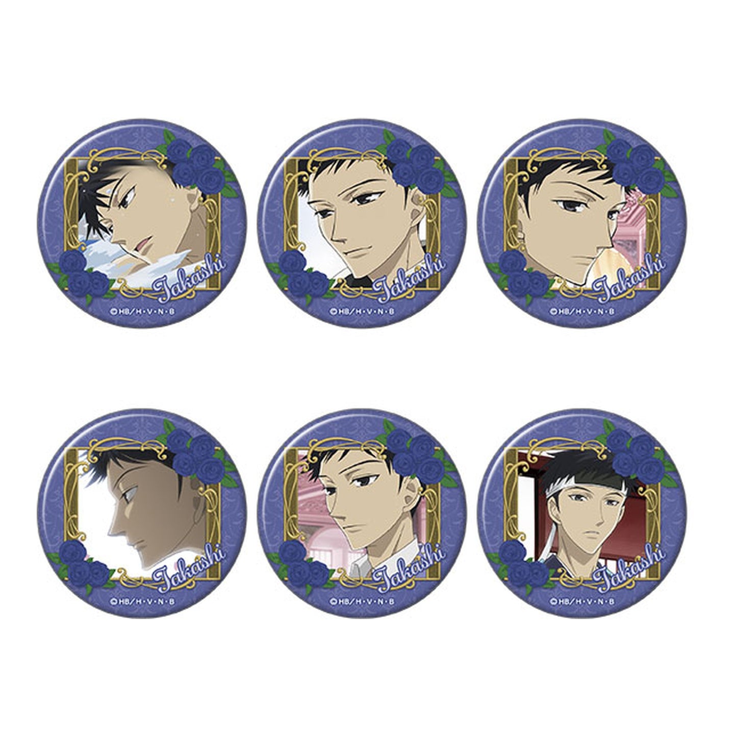 Ouran High School Host Club Oshi Chara Badge Collection Takashi Morinozuka 6Pack BOX - Image 1