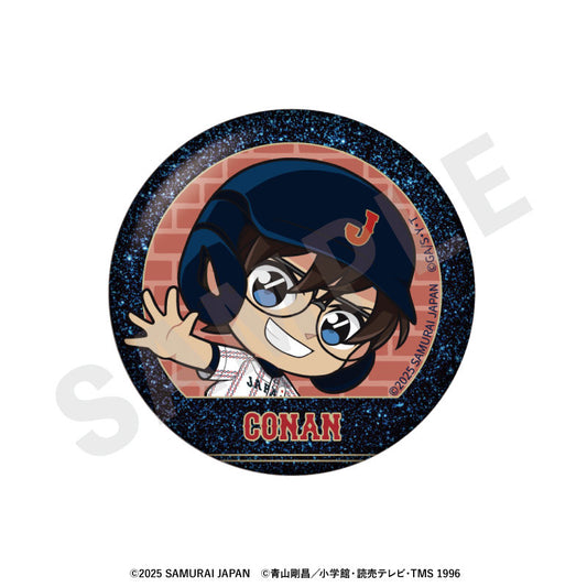 Samurai Japan x Detective Conan Mini Chara Trading Shiny Tin Badge 8Pack BOX - Image 2