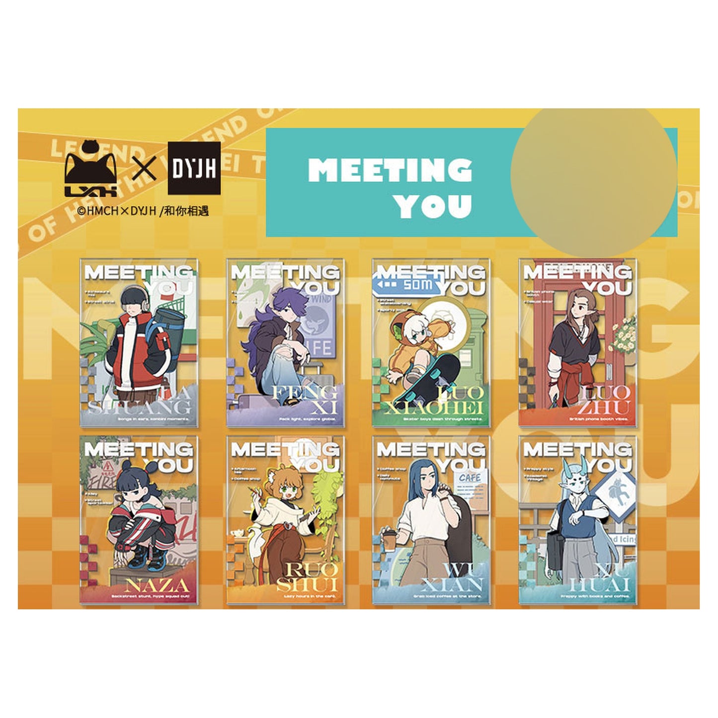 The Legend of Hei "MEETING YOU" Series Acrylic Card 8Pack BOX - Image 1