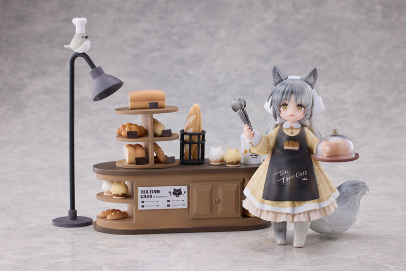 "Tea Time Cats Scene" Meow Town "Bread House" Clerk & Customer Set Figure - Image 6