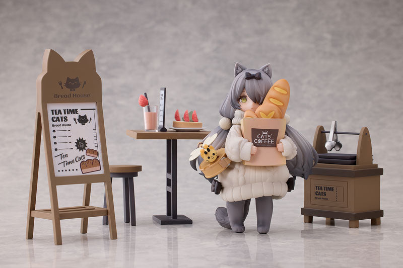 "Tea Time Cats Scene" Meow Town "Bread House" Clerk & Customer Set Figure - Image 7