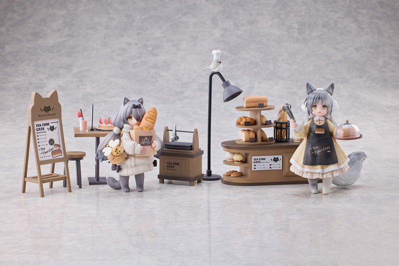 "Tea Time Cats Scene" Meow Town "Bread House" Clerk & Customer Set Figure - Image 10