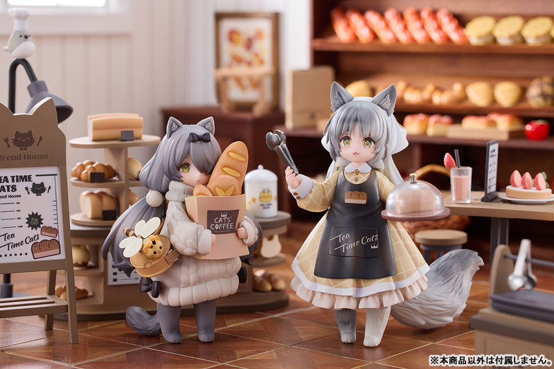 "Tea Time Cats Scene" Meow Town "Bread House" Clerk & Customer Set Figure - Image 24