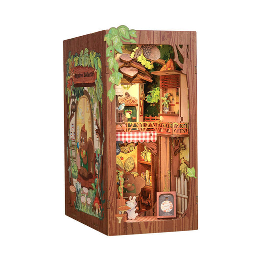 Miniature Dollhouse Squirrel Collector Wooden Handmade DIY Book Shelf Kit - Image 2