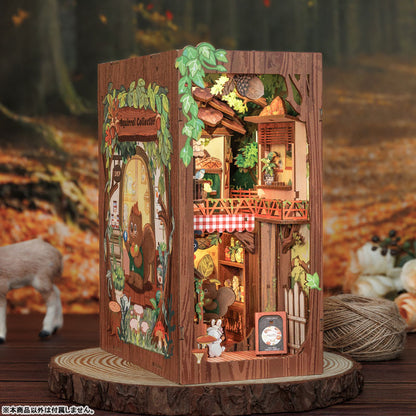 Miniature Dollhouse Squirrel Collector Wooden Handmade DIY Book Shelf Kit - Image 6