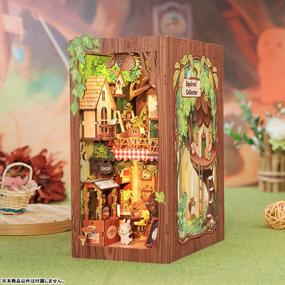 Miniature Dollhouse Squirrel Collector Wooden Handmade DIY Book Shelf Kit - Image 8