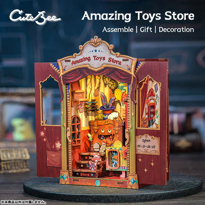 CuteBee Amazing Toys Store Wooden Handmade DIY Doll House Book Shelf Kit - Image 8