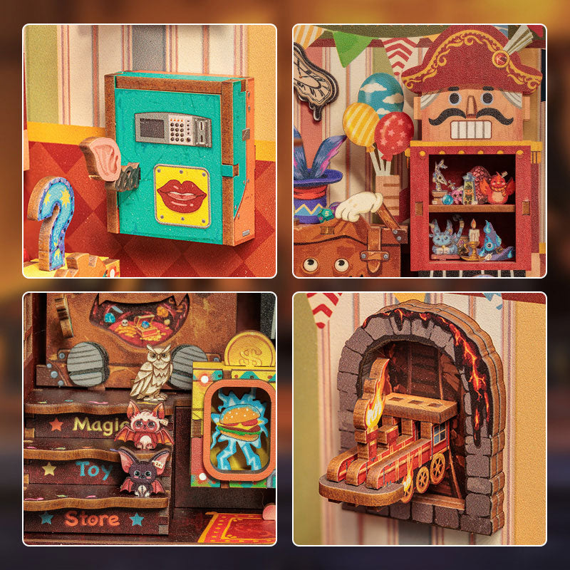 CuteBee Amazing Toys Store Wooden Handmade DIY Doll House Book Shelf Kit - Image 12