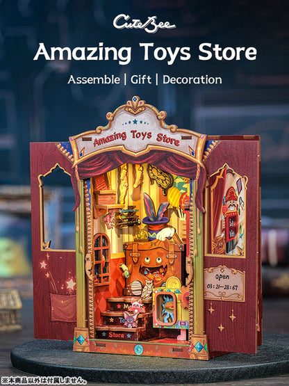 CuteBee Amazing Toys Store Wooden Handmade DIY Doll House Book Shelf Kit - Image 13