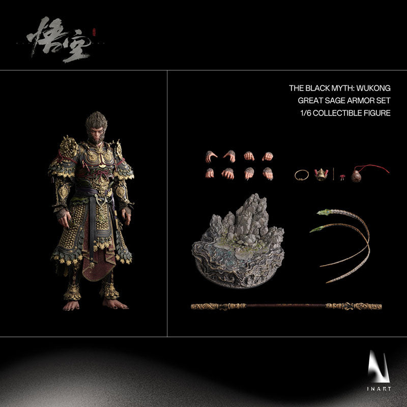 Black Myth: Wukong Destined One Qi Tian Da Sheng Golden Armor Set 1/6 Scale Posable Figure - Image 31
