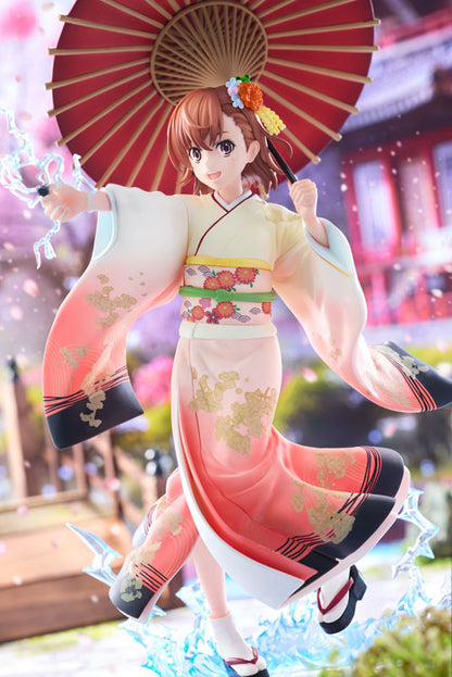 KDcolle A Certain Scientific Railgun T Mikoto Misaka Furisode Kimono ver. KADOKAWA Special Set 1/7 Figure - Image 4