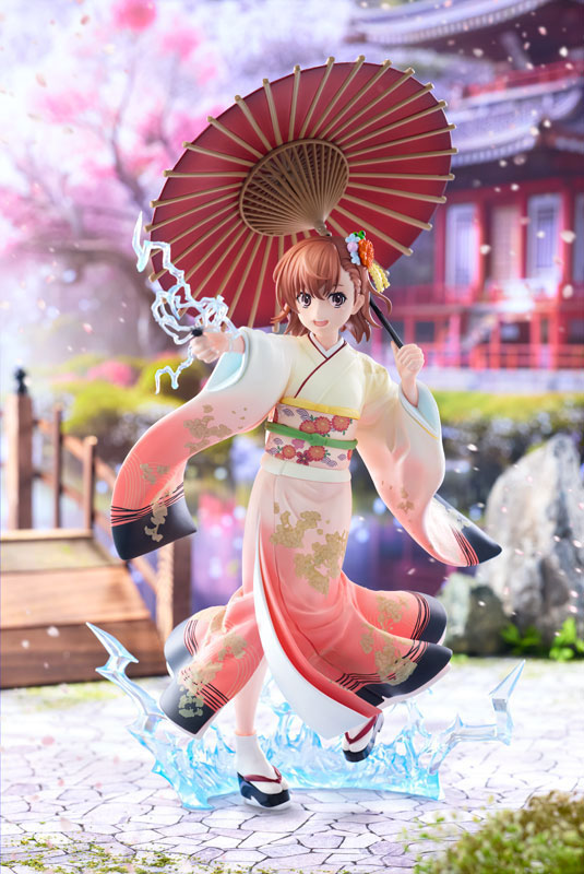 KDcolle A Certain Scientific Railgun T Mikoto Misaka Furisode Kimono ver. KADOKAWA Special Set 1/7 Figure - Image 2