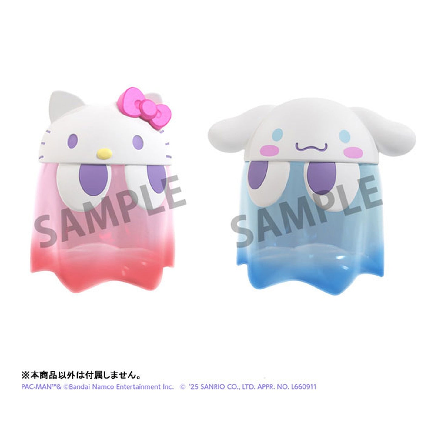 Pac-Man x Sanrio Characters Chibi Collect Figure Deluxe Ghost Hello Kitty Clear Color ver. - Image 1