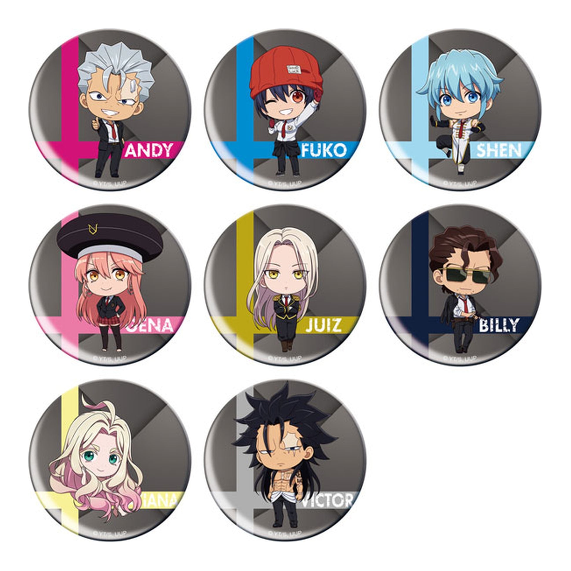 Undead Unluck Chara Badge Collection Chibi Chara 8 Pack Box - Image 1