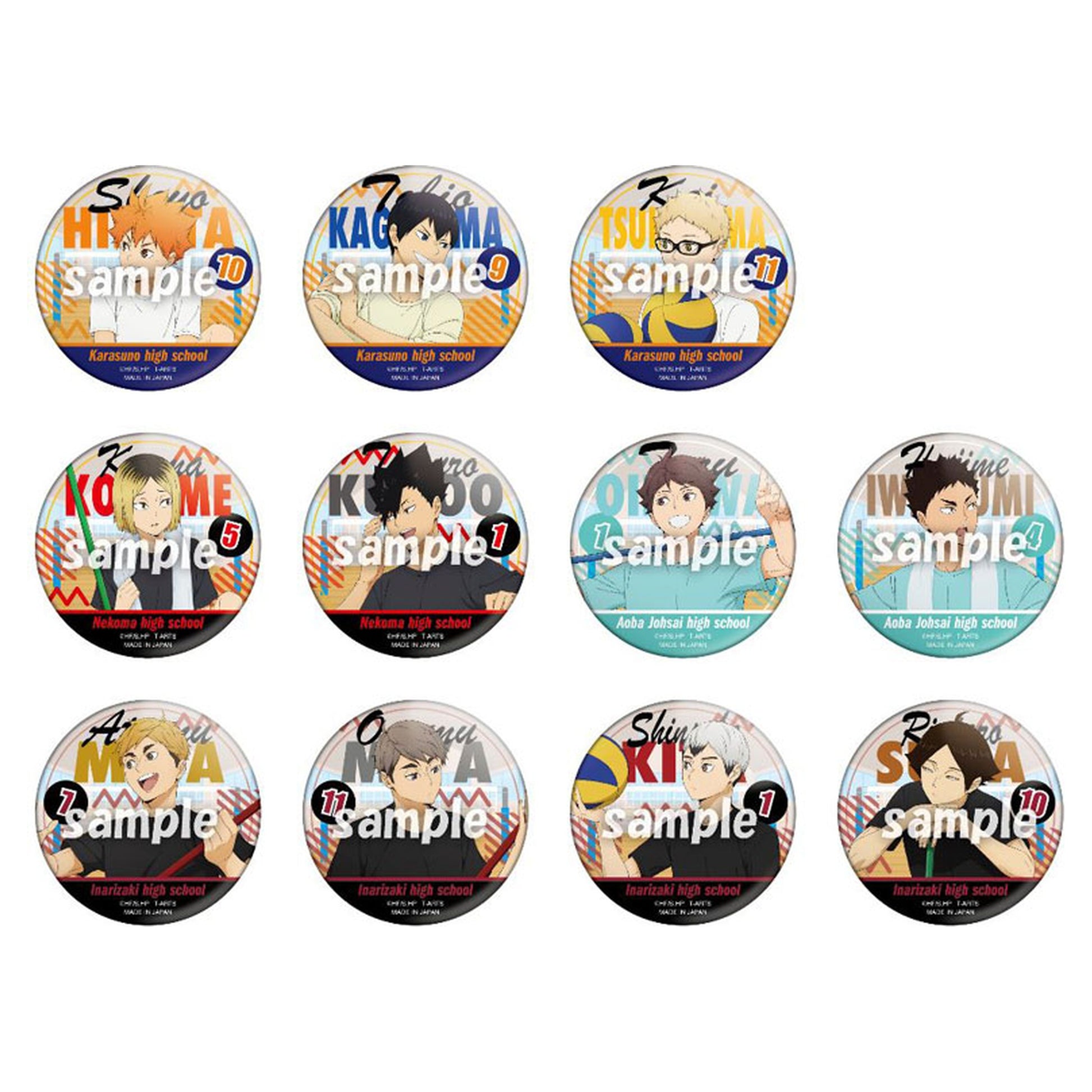 Color Palette Haikyuu!! Clean-up Tin Badge 11Pack BOX - Image 1