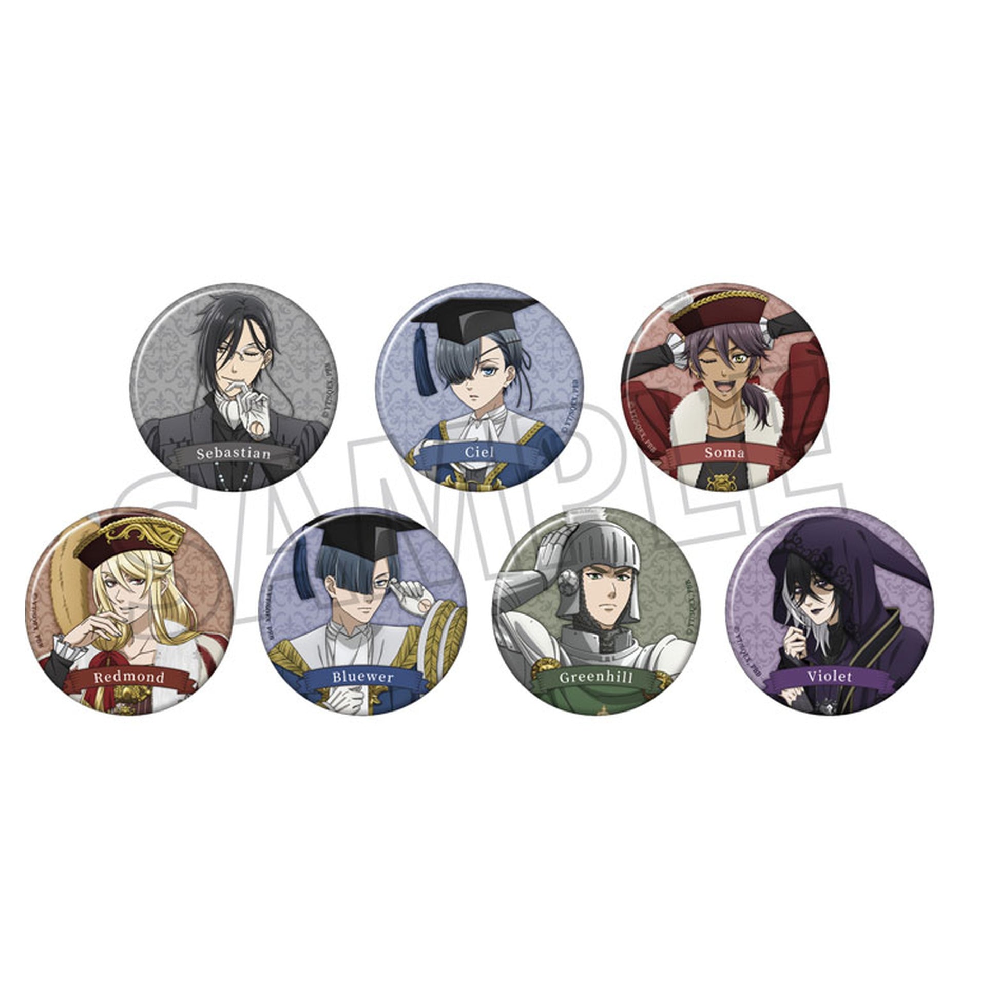 Black Butler: Public School Arc Chara Badge Collection 7Pack BOX - Image 1