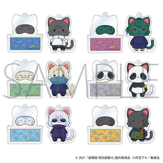 Movie Jujutsu Kaisen 0 withCAT illustration Ver. Good Night Slide Acrylic Keychain Collection 6Pack BOX - Image 2
