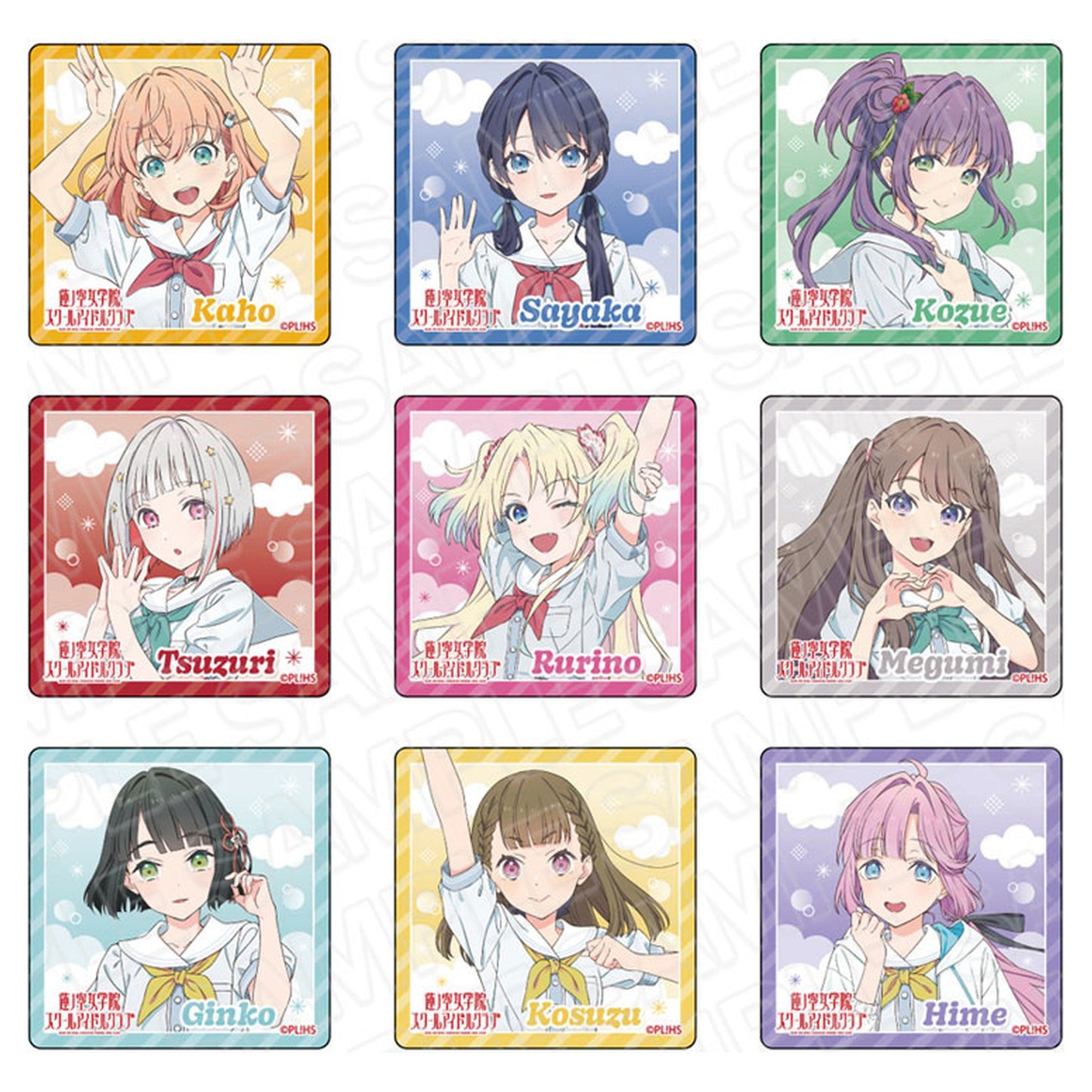 Love Live! Hasunosora Girls' High School Idol Club Acrylic Bock Summer Uniform ver 9Item Set - Image 1