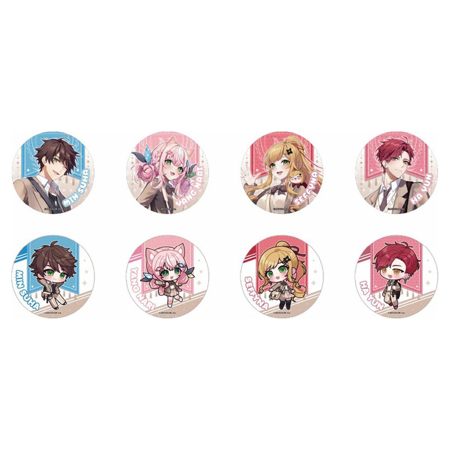 Nijisanji KR Random Tin Badge 8Item Set - Image 1