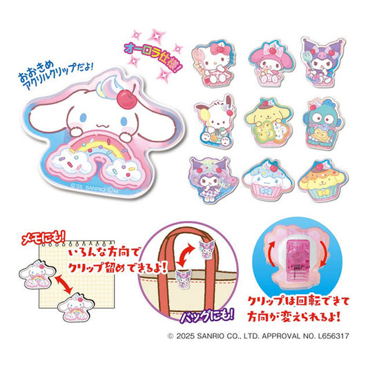 Sanrio Characters Kurukuru Acrylic Clip 10Pack BOX - Image 1