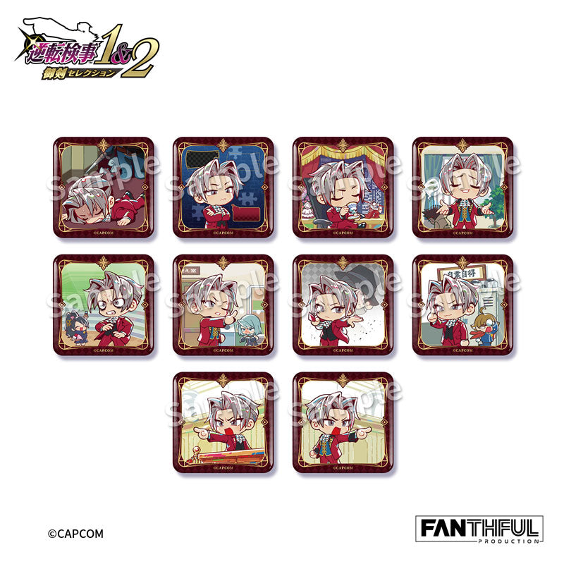 Ace Attorney Investigations Chibi Chara Tin Badge 10 Pack Box - Image 2