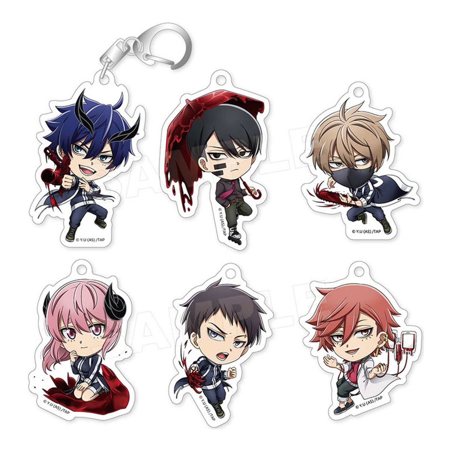 Tougen Anki Acrylic Keychain Collection (Fight!) 6Pack BOX - Image 1