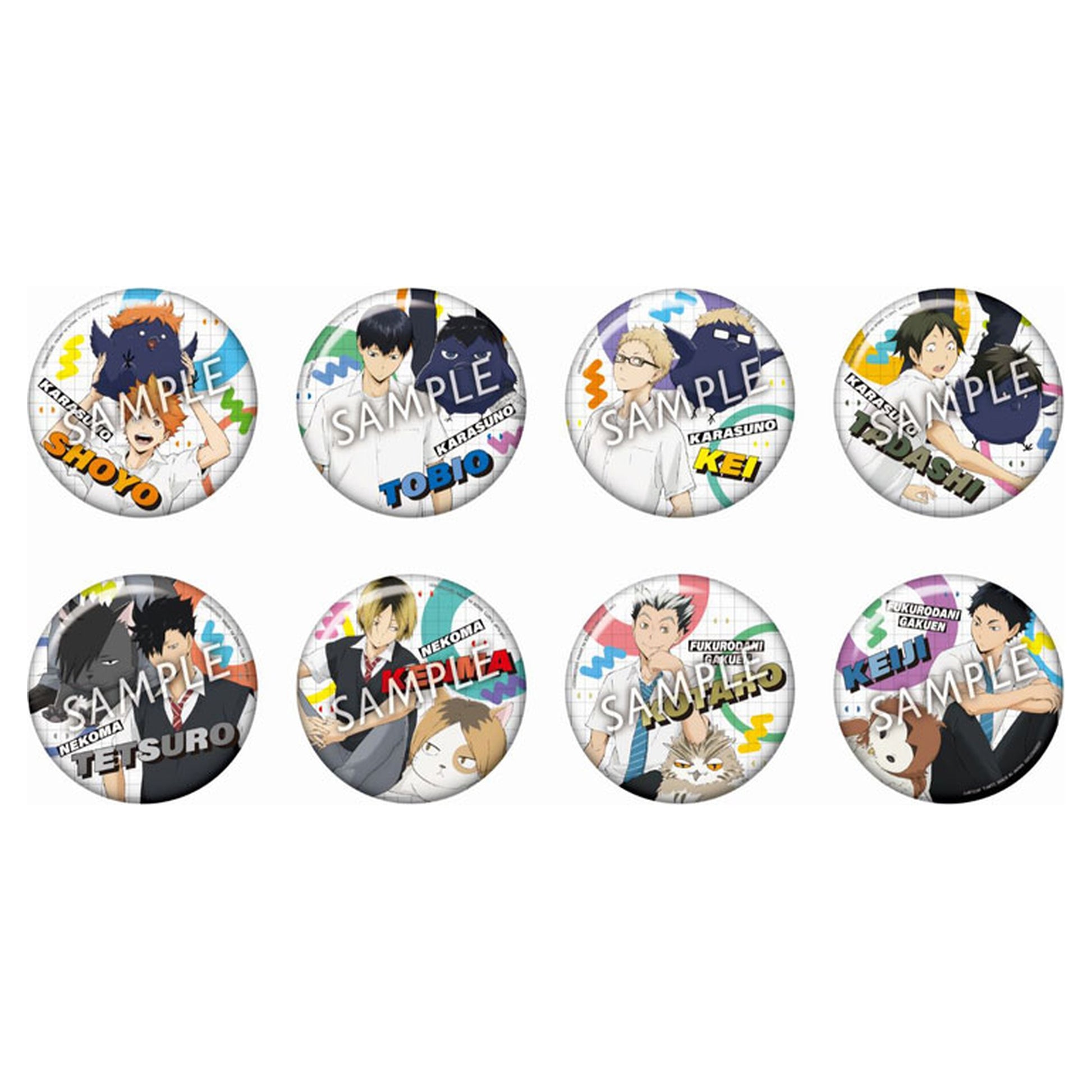 Color Palette Haikyuu!! Mascot Trading Tin Badge 8Pack BOX - Image 1