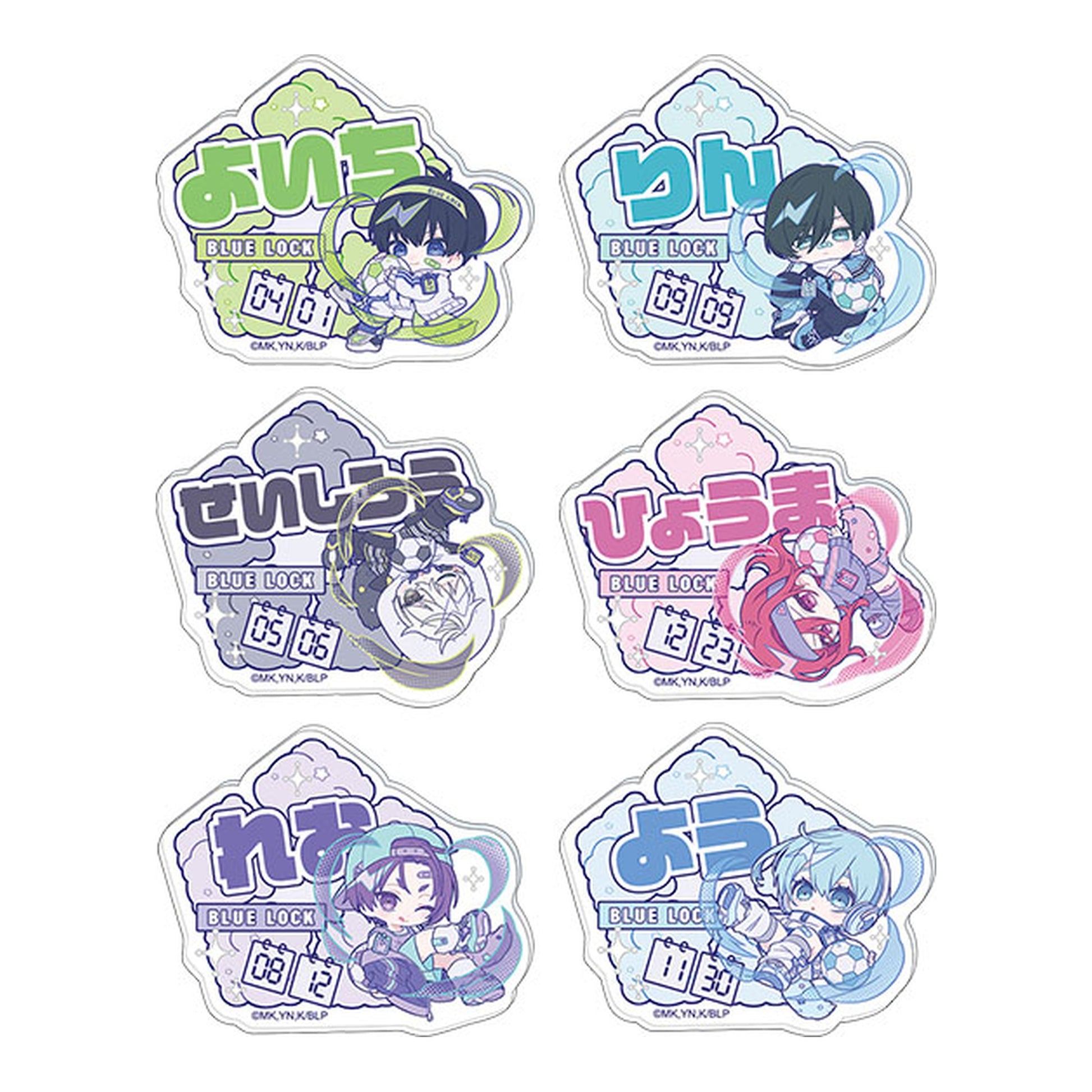Bluelock 2nd Season Name Badge Collection (Pastel Pop) 6 Pack Box - Image 1
