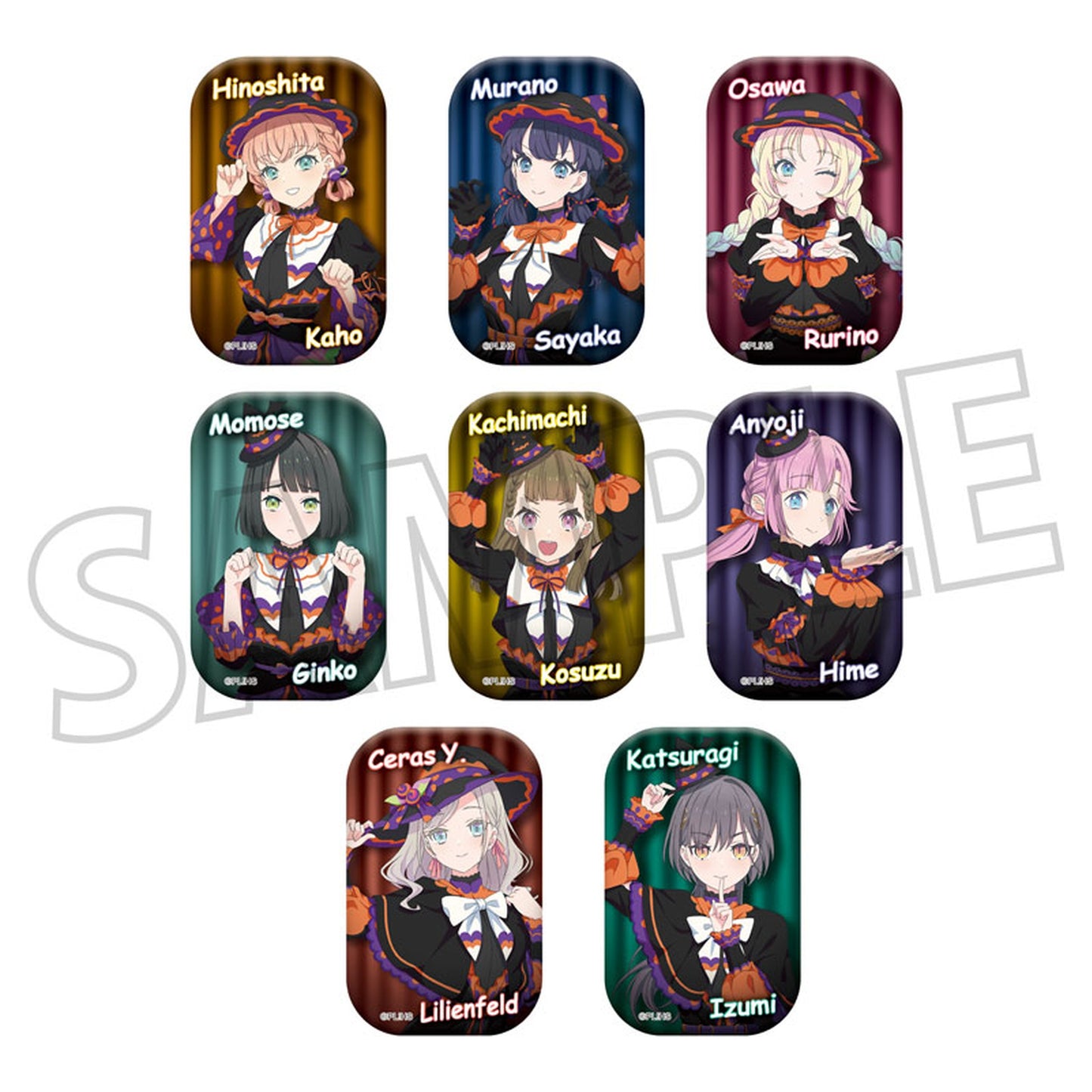 Love Live! Hasunosora Girls' High School Idol Club Square Tin Badge Collection 8Pack BOX - Image 1
