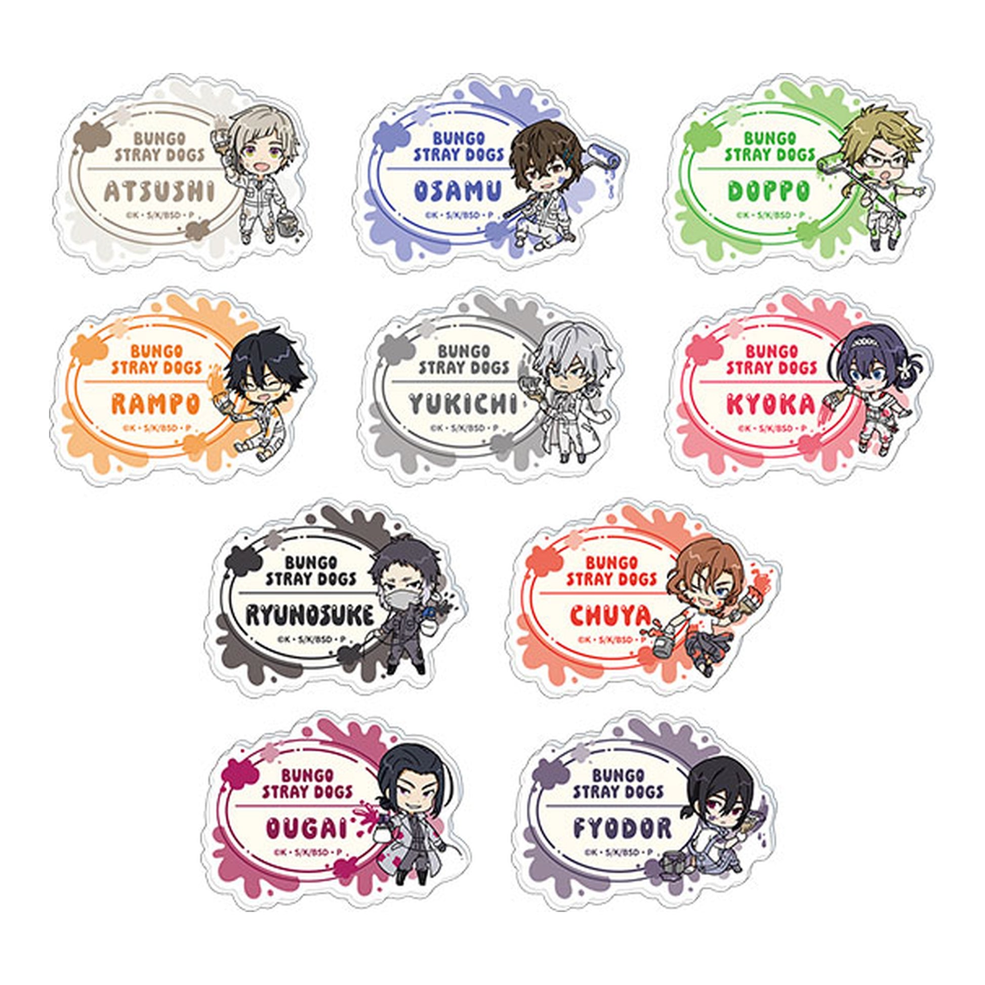 Bungo Stray Dogs Name Badge Collection Jumpsuit Chibi Chara 10Pack BOX - Image 1