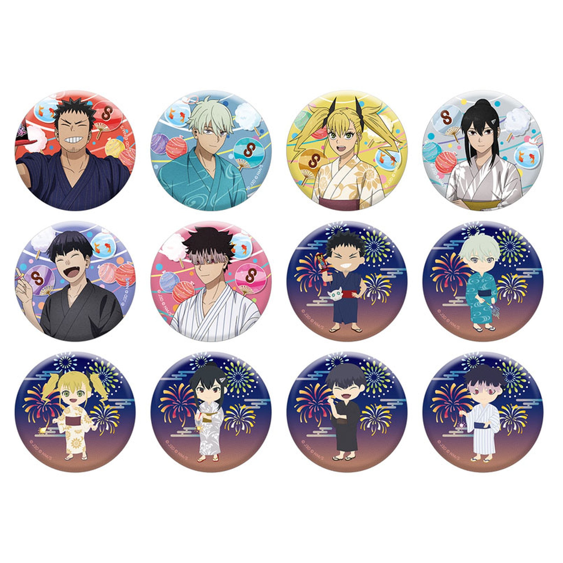 Kaiju No. 8 Trading Tin Badge Yukata Ver. Vol.2 12Pack BOX - Image 1