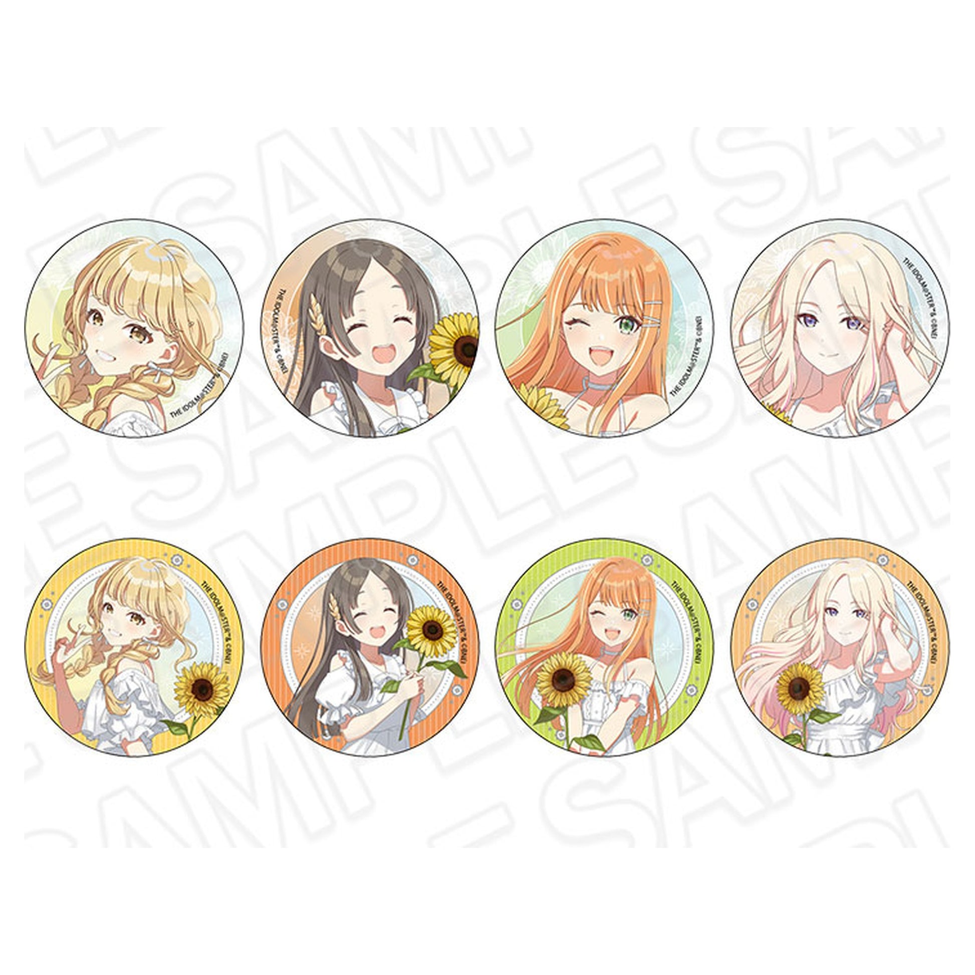Gakuen iDOLM@STER Tin Badge sunflower ver. 8Item Set - Image 1