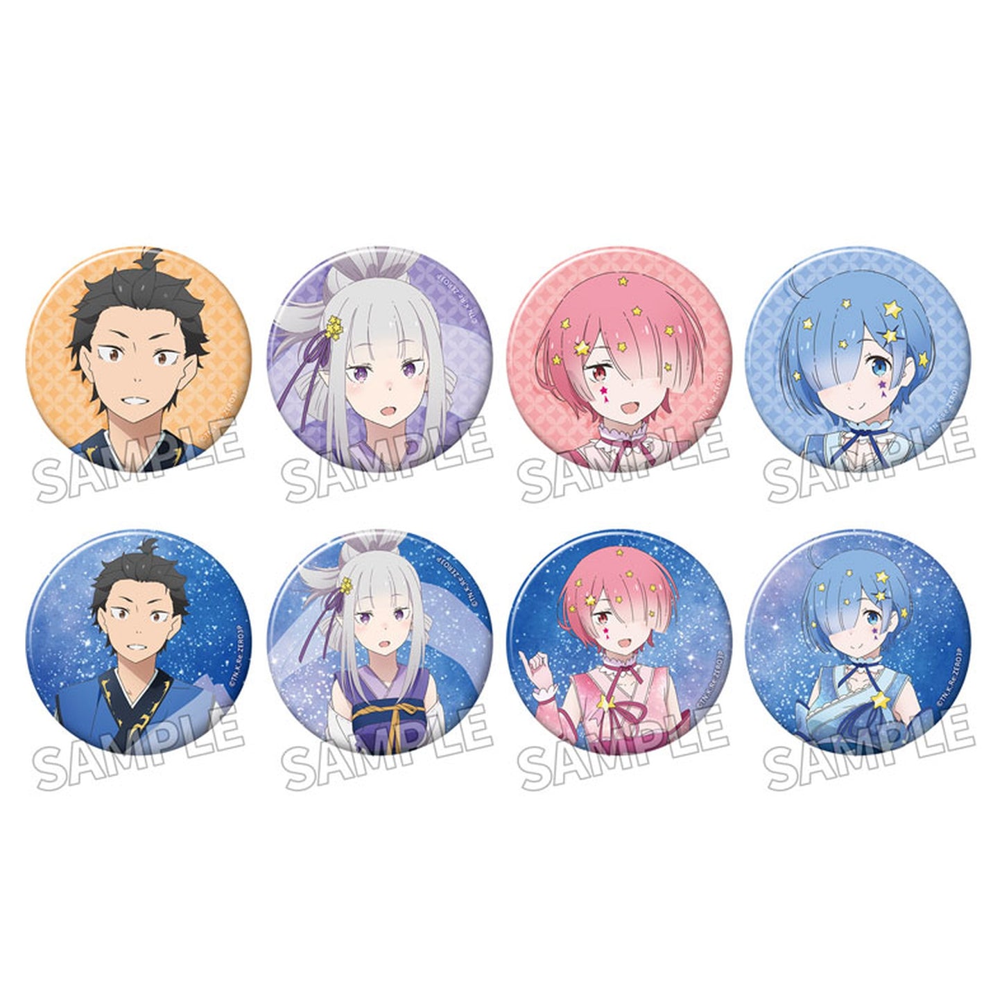 Re:ZERO -Starting Life in Another World- Tradable Tin Badge Tanabata Ver. 8Pack BOX - Image 1