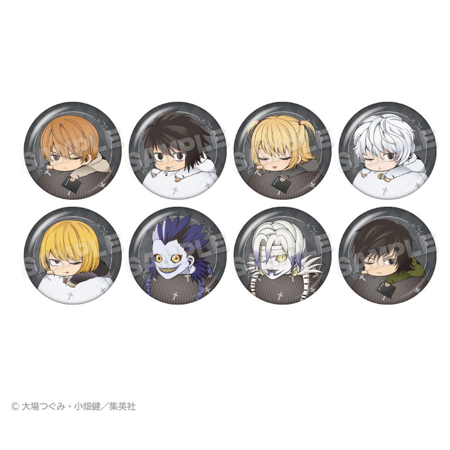 Death Note Trading Fuwamin Tin Badge 8Pack BOX - Image 1