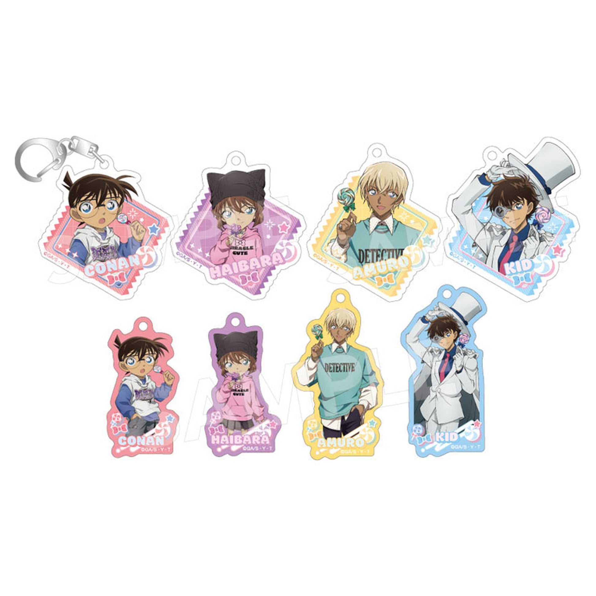 Detective Conan Acrylic Keychain Collection (Lollipop) 8Pack BOX - Image 1