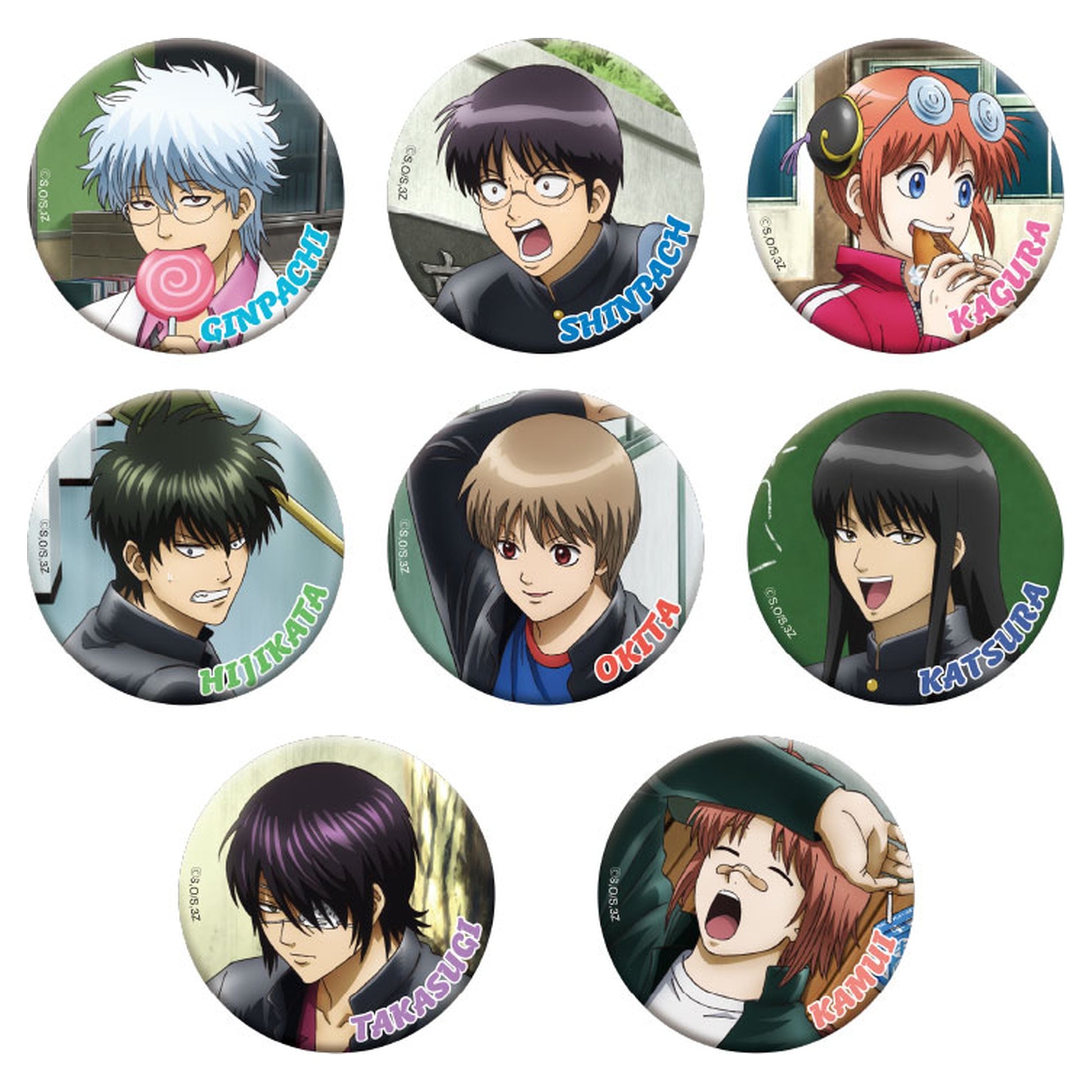 3-nen Z-gumi Ginpachi-sensei Chara Badge Collection 8Pack BOX - Image 1