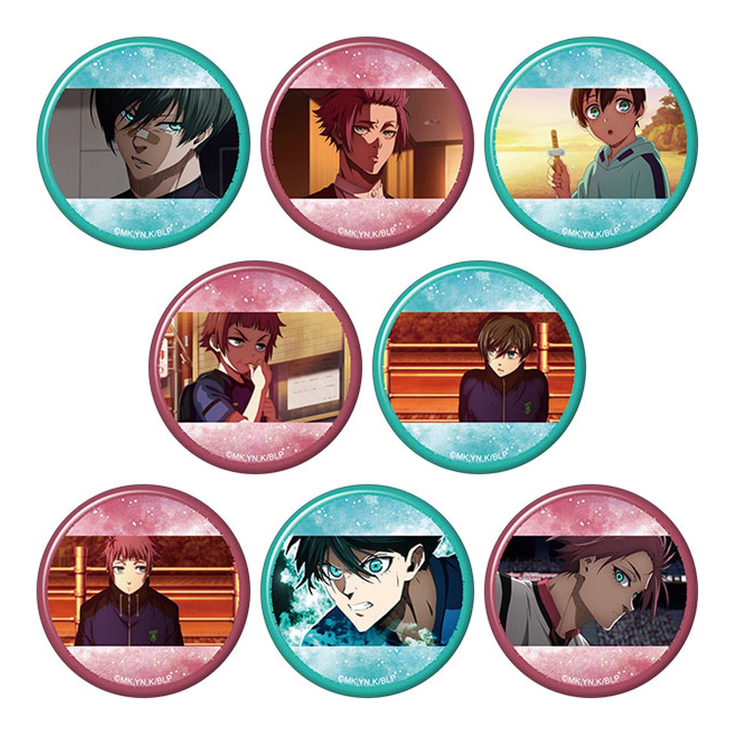 Bluelock 2nd Season Chara Badge Collection Rin Itoshi & Sae Itoshi 8Pack BOX - Image 1